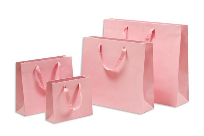 tausendtypentragetaschen - Papiertasche Exclusiva rosé mit Band - im Onlineshop