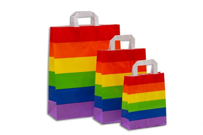 Papiertragetasche Regenbogen