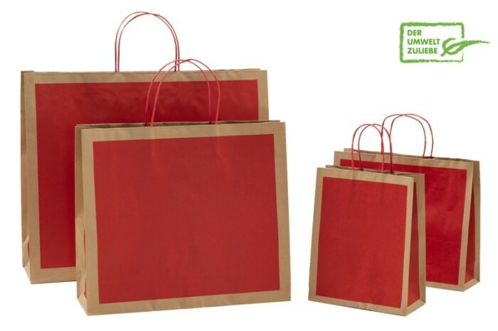 Papiershopper frame eco in rot Größe M