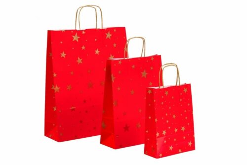 Papiertasche Weihnachtssterne in unserem Onlineshop - 3 Größen