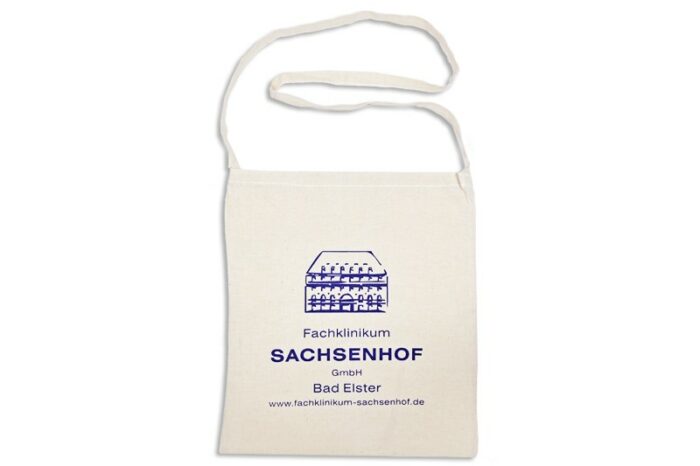 Baumwolltasche Fachklinik Sachsenhof mit 1 langen Henkel Kliniktasche