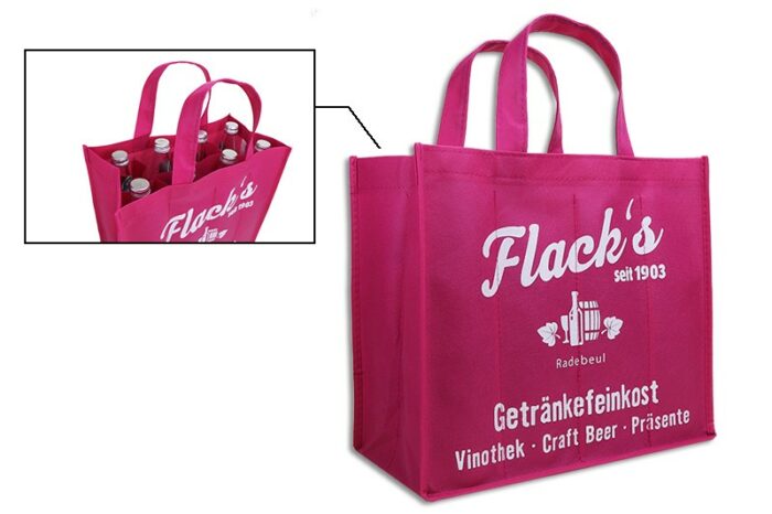 Flack'S Getränkefeinkost Flaschenträger NonWoven mit 8 Fächern