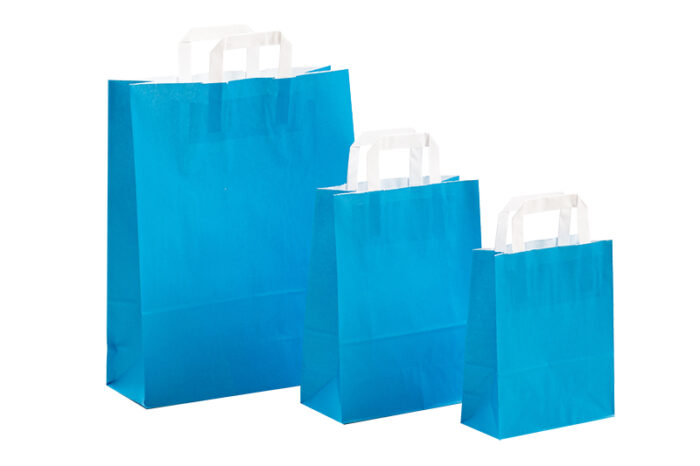 tausendtypentragetaschen- Papiertaschen FreshColor blau - Flachhenkeltasche