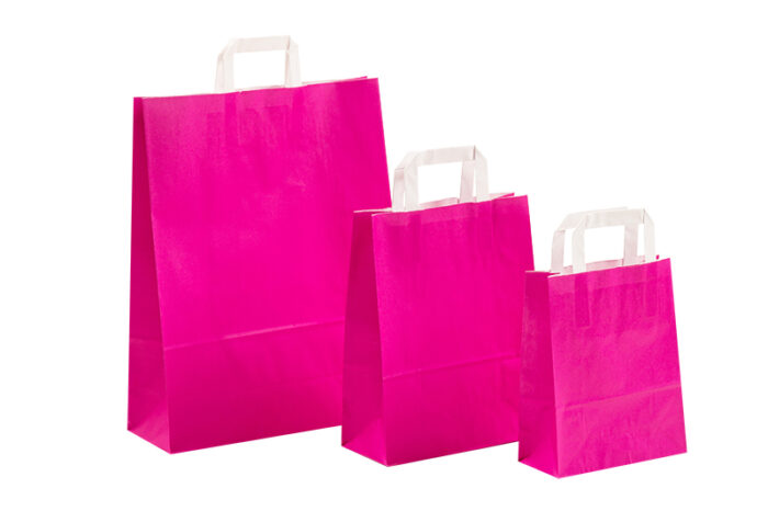 tausendtypentragetaschen- Papiertaschen FreshColor pink - Flachhenkeltasche