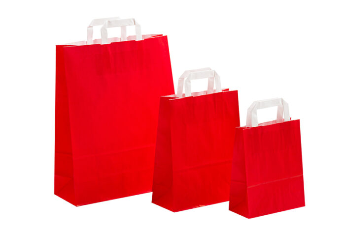 tausendtypentragetaschen- Papiertaschen FreshColor rot - Flachhenkeltasche
