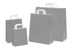 tausendtypentragetaschen - Papiertasche Punktum grau - Flachhenkeltasche