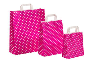 tausendtypentragetaschen - Papiertasche Punktum pink - Flachhenkeltasche