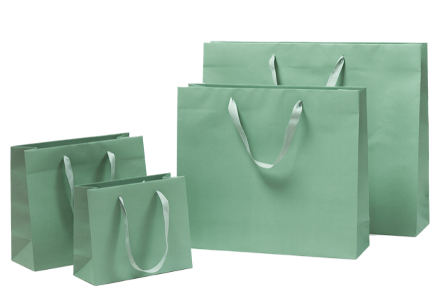 tausendtypentragetaschen - Papiertasche Exclusiva salbei grün mit Band - im Onlineshop kaufen