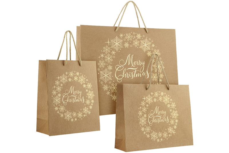 Geschenktaschen Sternenkranz Goldprägung zum Fest bei tausendtypentragetashen