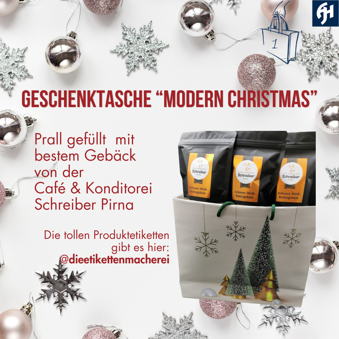 Geschenktasche Modern Christmas Adventskalender Taschenkalender