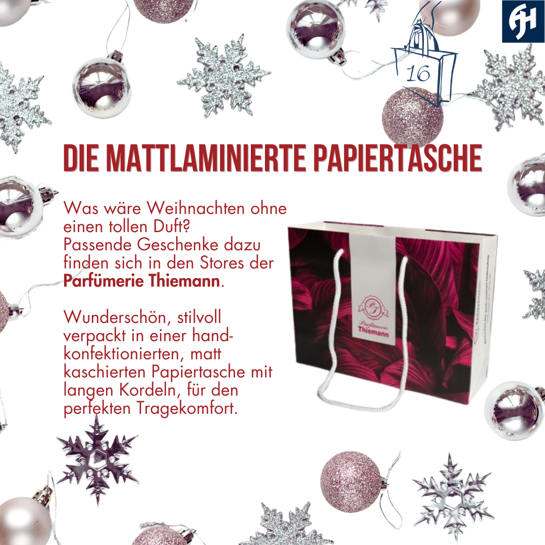 mattkaschierte Papiertasche für die Parfümerie Thiemann