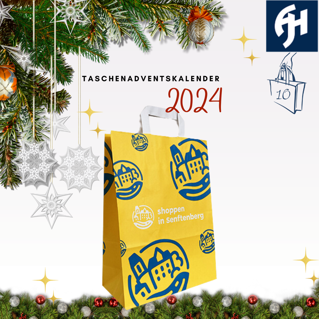 gelb-blaue Papiertasche mit Flachhenkel Motiv shoppen in Senftenberg Türchen 10 im Taschenadventskalender von tausendtypentragetaschen